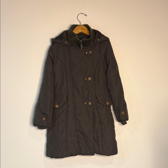 BRIN D'HERBE PARIS Girl’s Winter Coat in Chocolate Brown